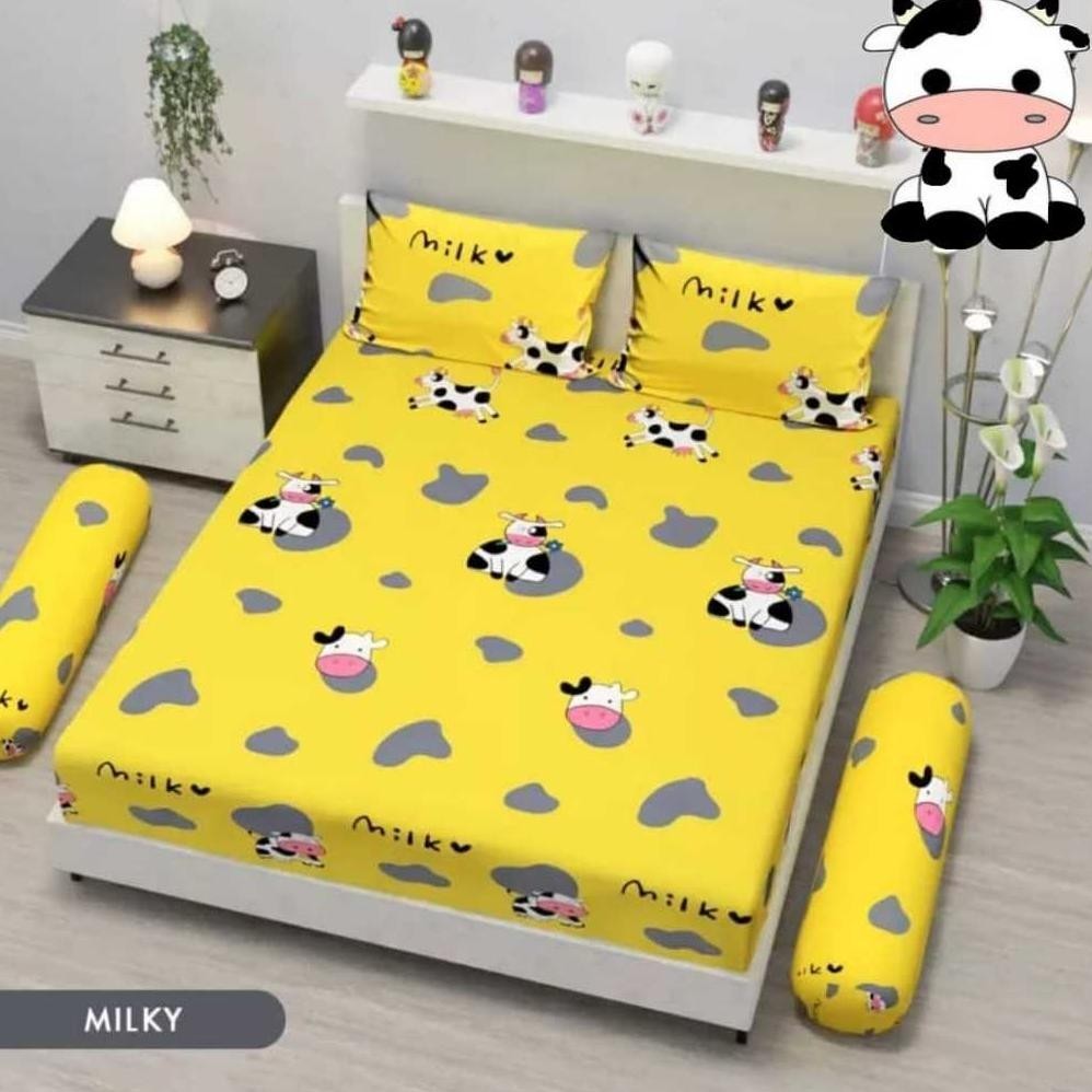 CR - SPREI MOTIF SAPI MOO BLACK WHITE // SEPREI MOTIF SAPI LUCU SEPREI MOTIF MILKY COW SPREI MOO TER