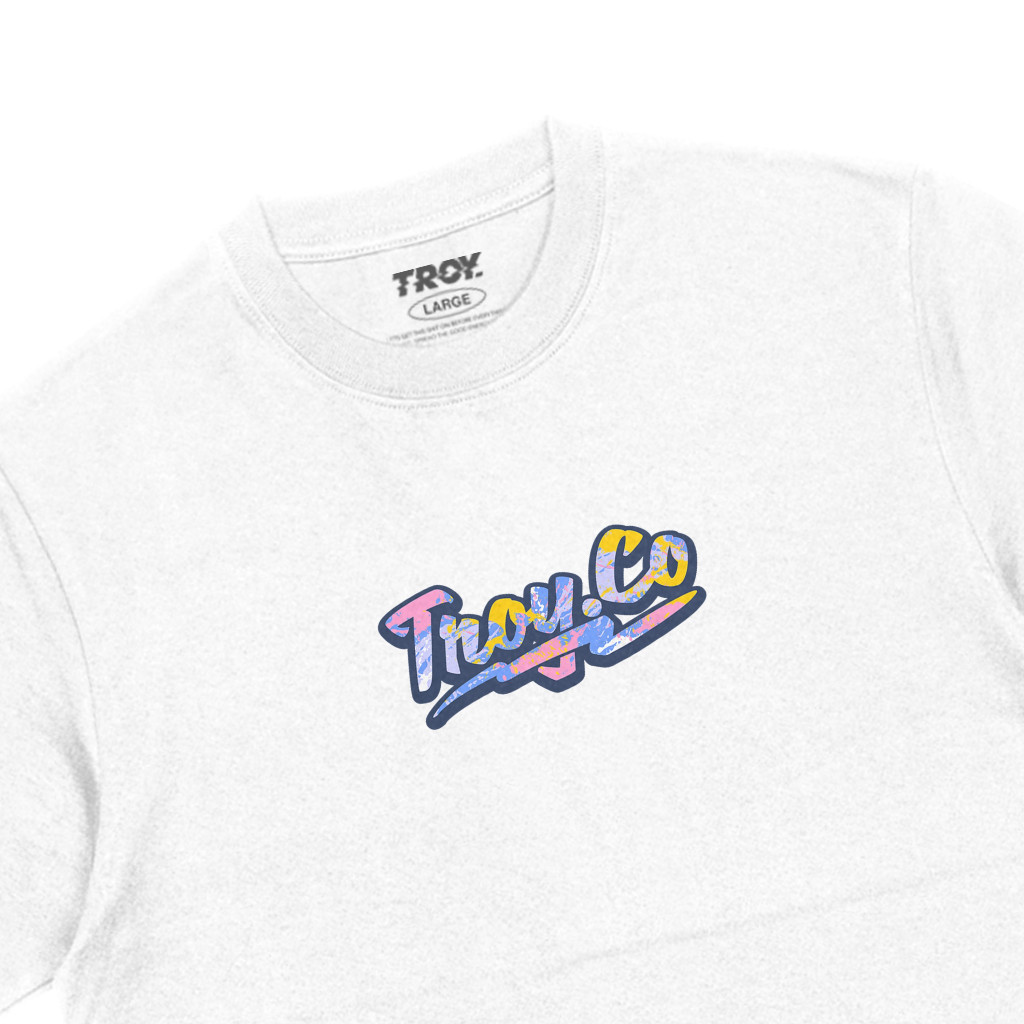 Troy Company Tshirt Kaos Putih Basic Tee Splash MT 1498