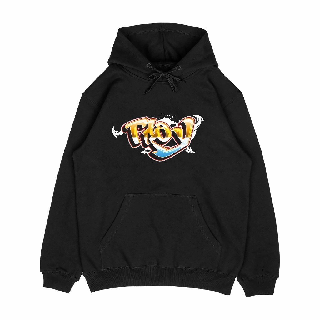 Troy Company Hoodie Black Cloude Orange - Jaket Hoodie Hitam KH 2523