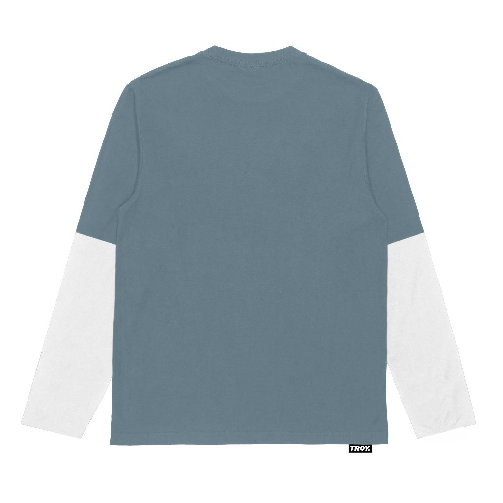 Troy Company Double Layer Longsleeve T-shirt Mineral Blue Death Can Come Anytime DS 2447
