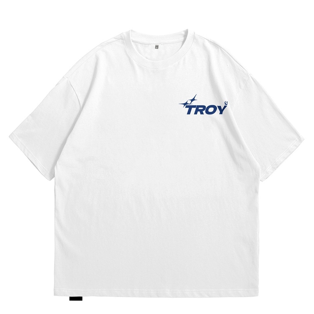 Troy Company Oversize Tshirt White Crushing - Kaos Oversize Putih Lengan Pendek OVD 2509