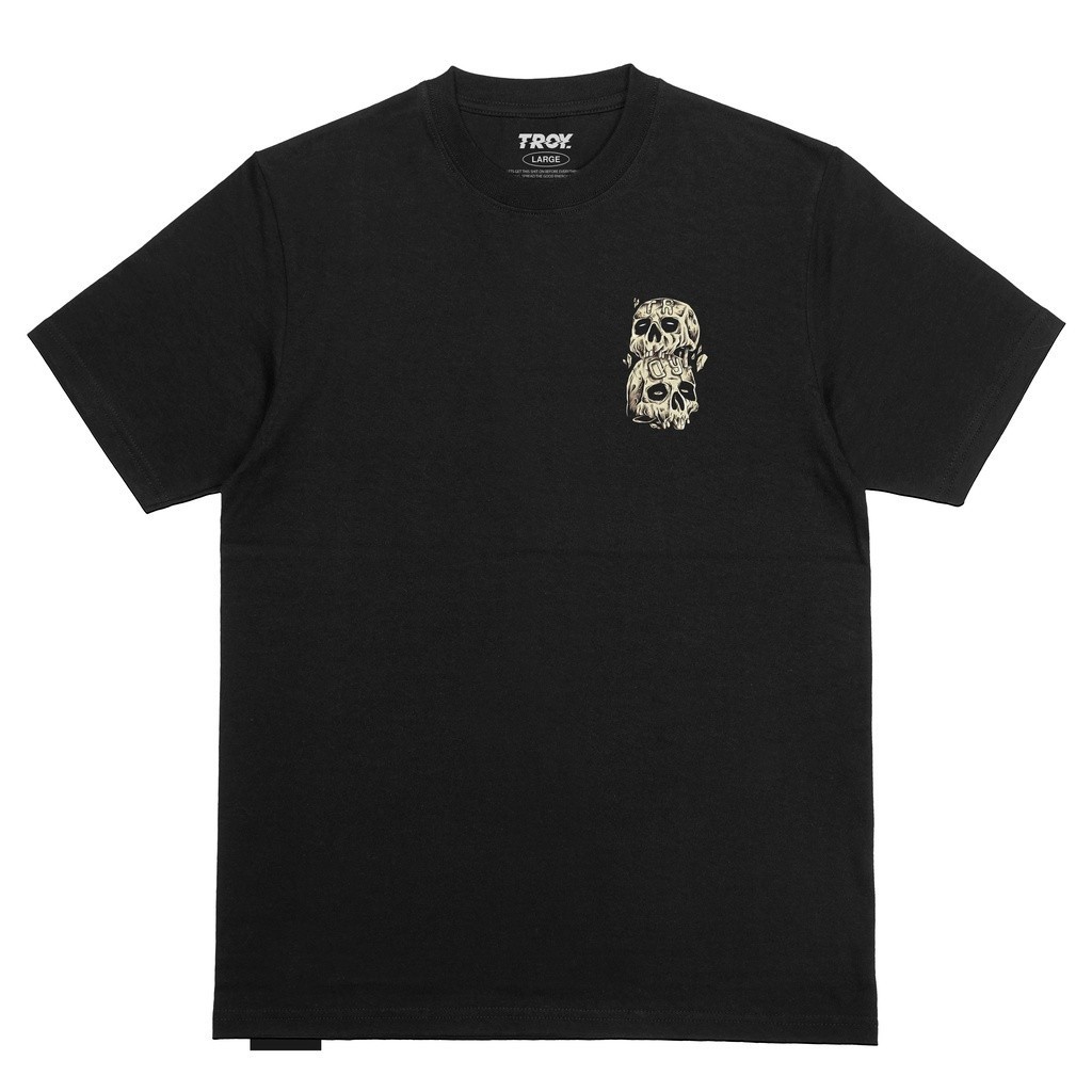 Troy Company Tshirt Black Pile Of Skulls - Kaos Pria Hitam Lengan Pendek MTD 2187