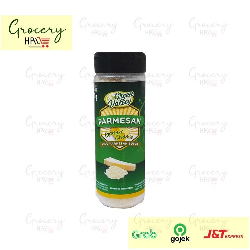 

GREEN VALLEY GRATED PARMESAN CHEESE 80 GR ( KEJU PARMESAN )