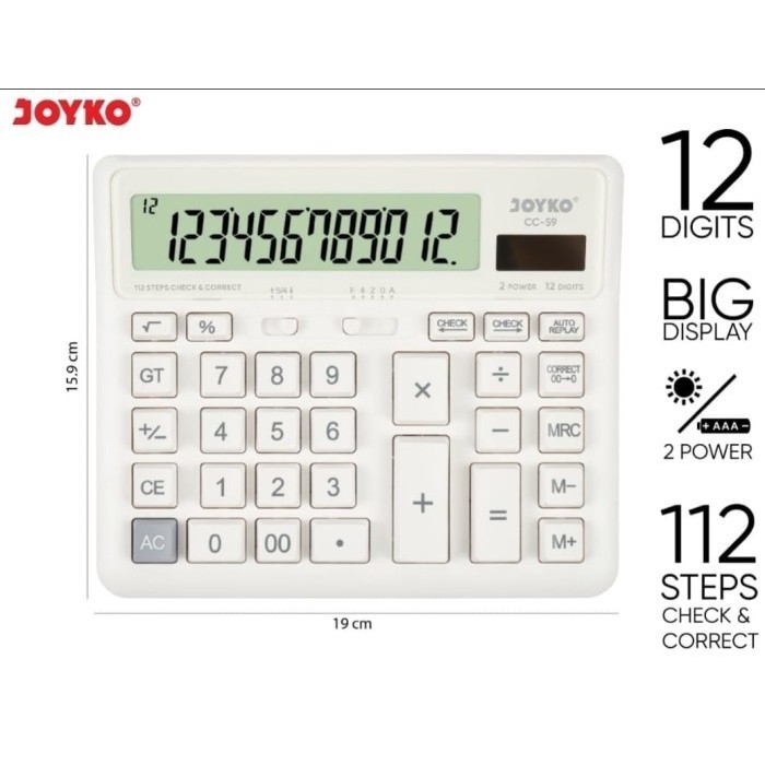 

KALKULATOR CHECK & CORRECT JOYKO CC-59 - CALCULATOR DESKTOP CC59 JUMBO