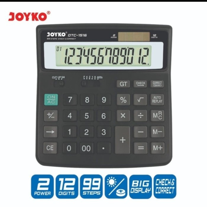 

CALCULATOR JOYKO DTC 1516 12 DIGIT CHECK & CORRECT KALKULATOR DTC1516