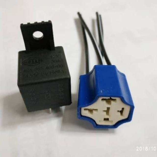 RELAY HELLA 12V KAKI 4+SOCKET RELAY KERAMIK 4 KABEL