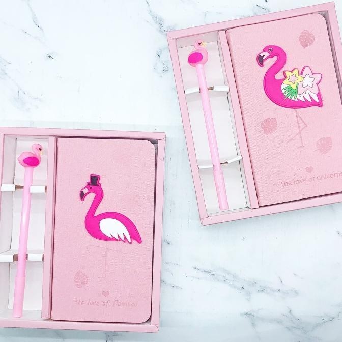 

Buku catatan flaminggo set pen premium