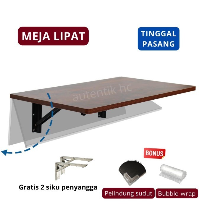 Meja Portable Dinding Kerja Kamar Laptop Engsel Lipat Hemat Ruang