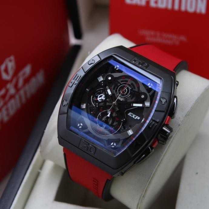 Expedition Exp 6800 / E6800 - Jam Tangan Pria Original - Red Black