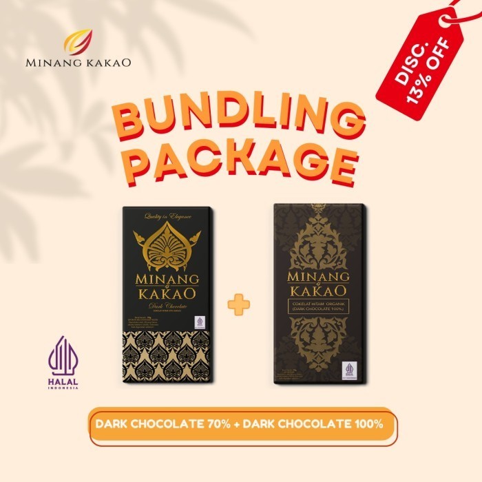 

Ready Bundling Dark Chocolate 100% 70gr + Dark Chocolate 70% 70gr