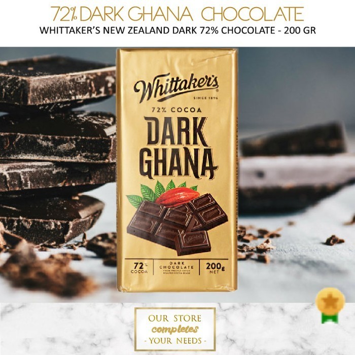 

Ready WHITTAKERS GHANA DARK CHOCOLATE 72% WHITTAKER'S 72% DARK CHOCOLATE