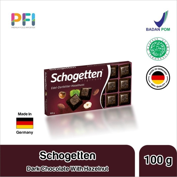 

Ready Schogetten Dark Chocolate With Hazelnut 100Gr - Coklat Kacang Hazenut