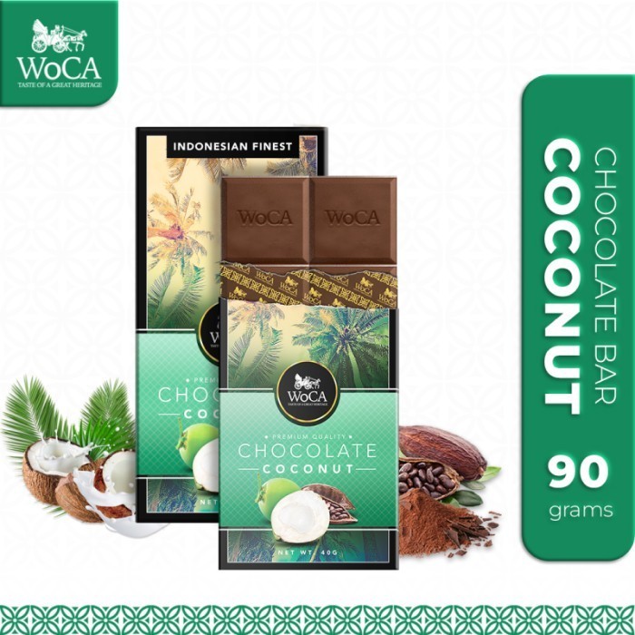 

Ready WoCA Premium Chocolate Bar - Cokelat Batang Rasa Kelapa - 90 gram