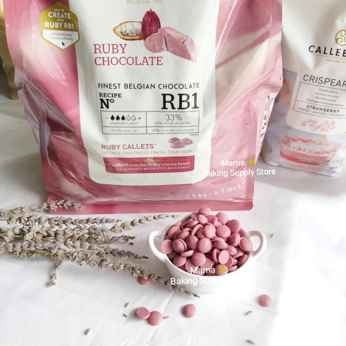 

Ready CALLEBAUT Ruby Chocolate Ruby Callets Couverture 47.,3% 500 gr IMPORT