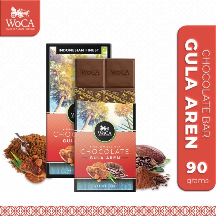 

Ready WoCA Premium Chocolate Bar - Cokelat Batang Rasa Gula Aren - 90 gram