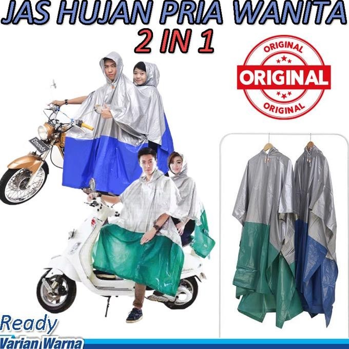 Jas Hujan Elmondo 2In1 Helois 2 Kepala Double Ponco Jas Hujan Poncho