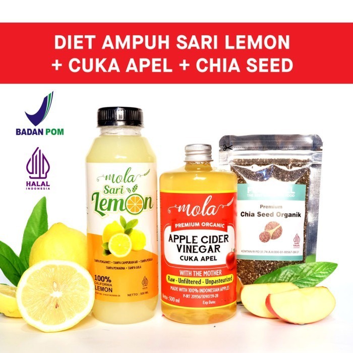 

Sale Paket Diet Ampuh Mola Cuka Apel + Sari Lemon + Chia Seed