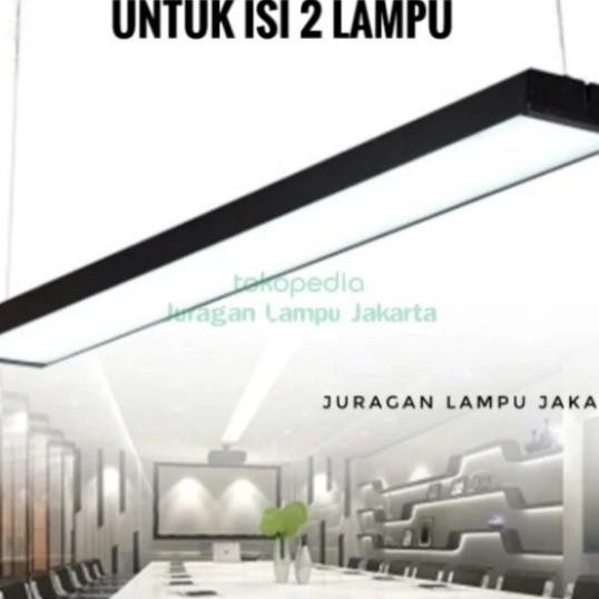 Kap Lampu Gantung Neon T8 Isi 2 / Lampu Balok Kosongan