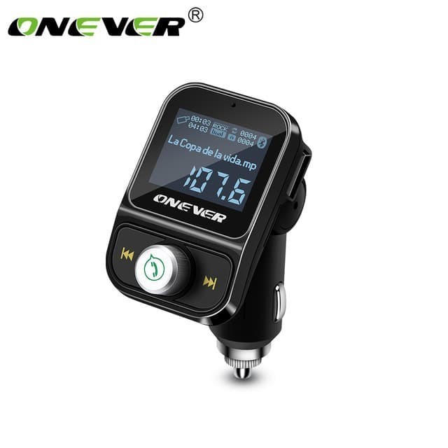 Onever Hy88 Bluetooth 4.1 Fm Modulator 3.1A 1.44 Display Flac Black  Ready