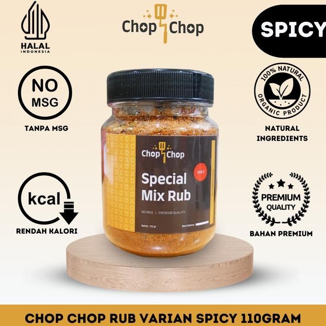 

Chopchop Special Mix Rub Spicy Bumbu Marinasi Rendah Kalori 110gr OS17