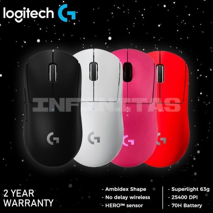 Logitech G Pro X Super Light Weight Wireless Gaming Mouse 2.4Ghz