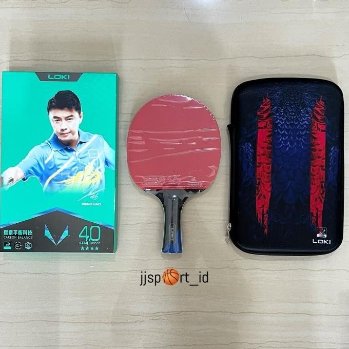 Bet Pingpong Bat Tenis Meja Bat Pingpong Loki 4Star Carbon Original