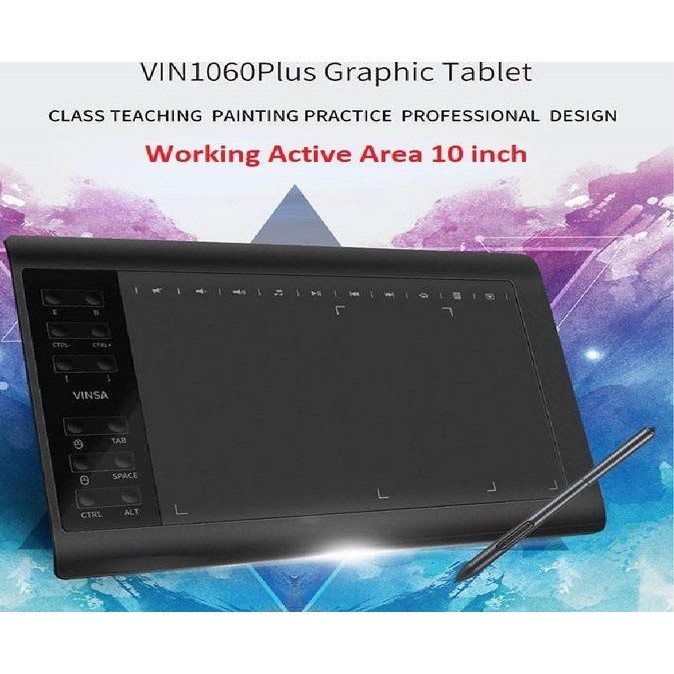 

Drawing Graphic Pen Tablet 10 inch VINSA 1060Plus Digital Drawing Pad PWM