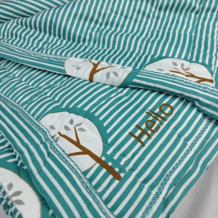 Selimut Katun Dewasa Traveling Vogue 200X220 Cm Shajara Green