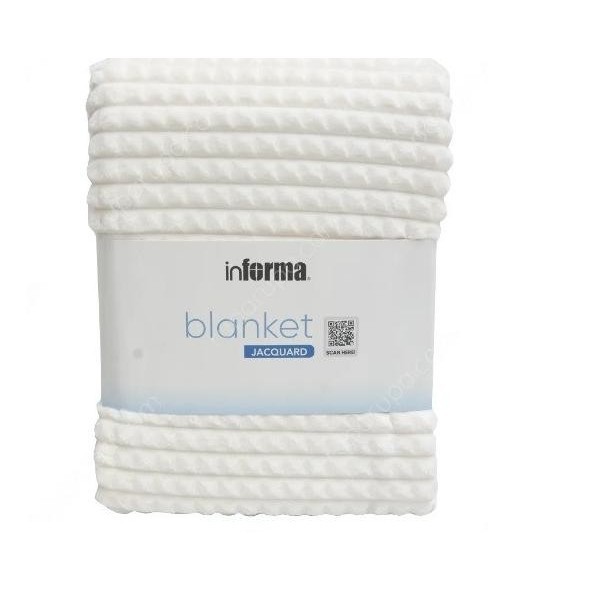 Informa Selimut Laine Waffle Blanket Jaquard Putih Ivory