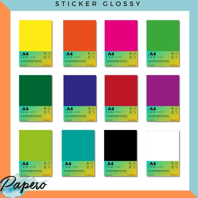

hqu Sticker Warna Glossy Multifungsi A4