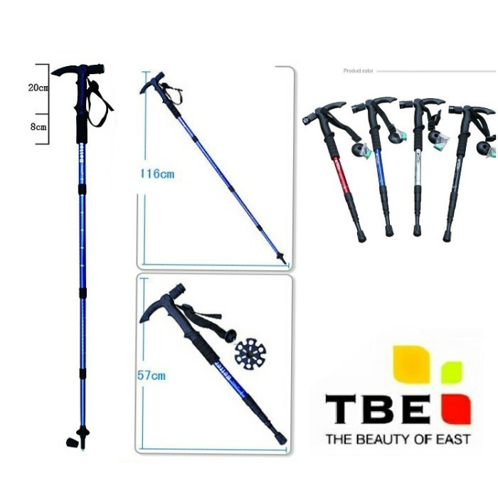 Terlaris Tracking Pool Tongkat Hikking Trecking pool treking Tongkat Senter TBE SALE