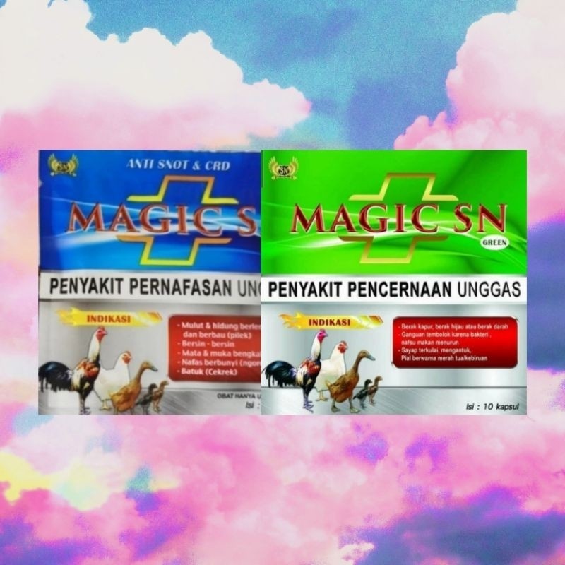 SEPASANG magic hijau MAGIC SN biru obat ayam sakit