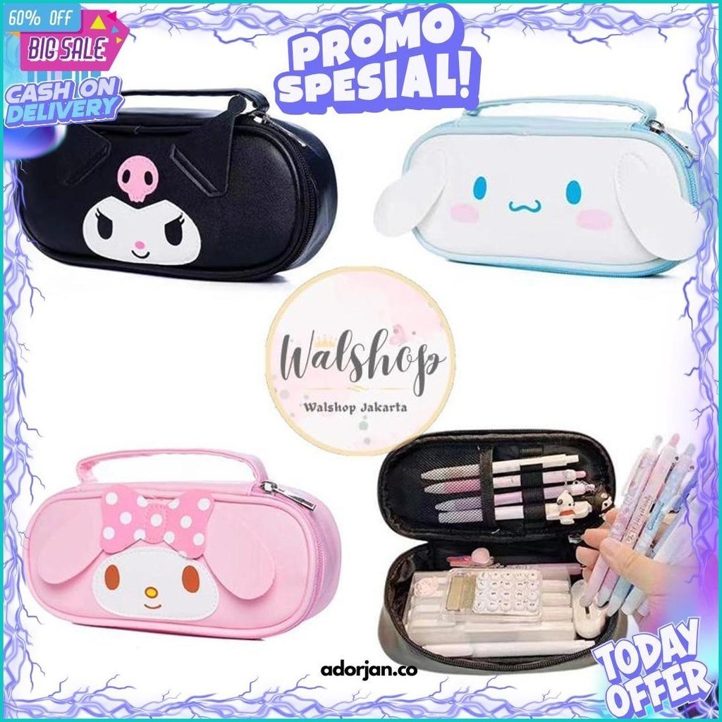 

(Krmi) Walshop - Tempat Pensil Premium Sanrio Cinnamoroll Melody Kuromi Oval - Tp006
