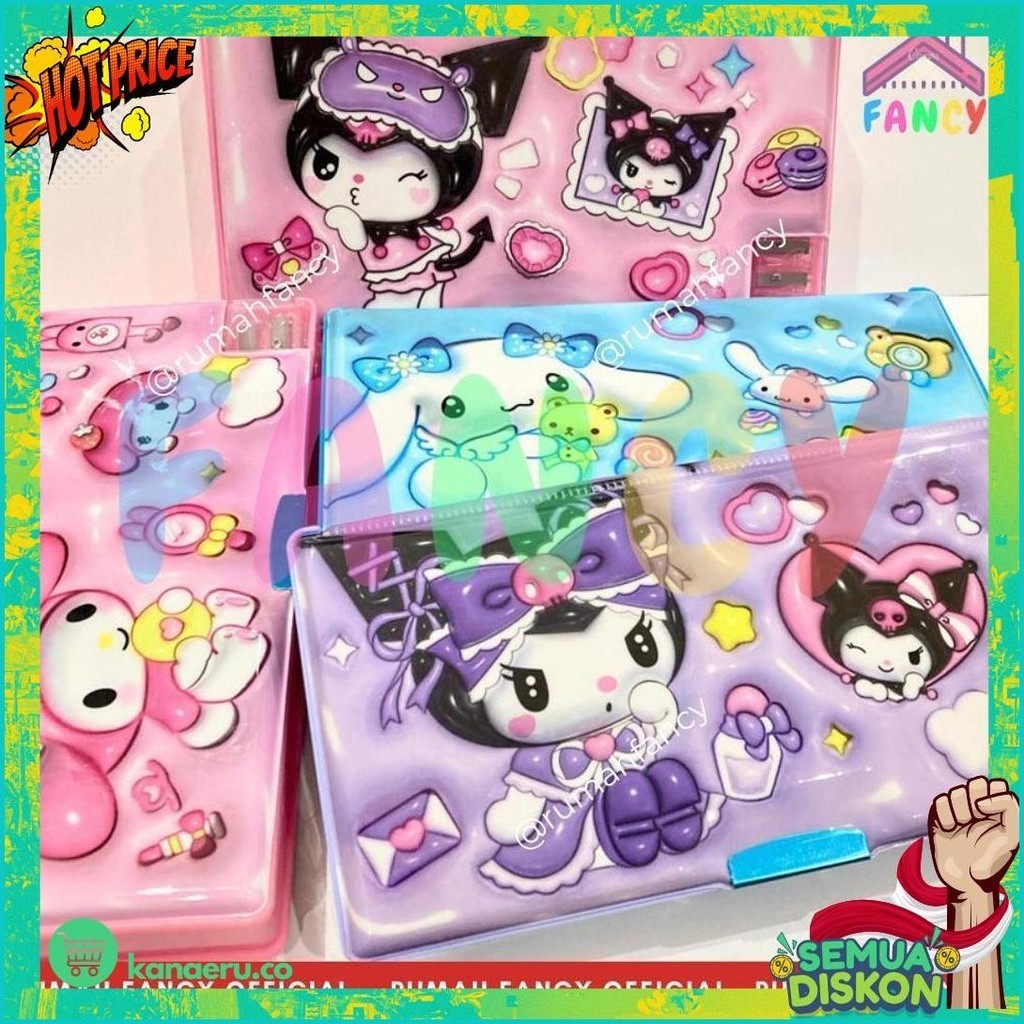 

(Krmi) [Free Dus + Bubble] Kotak Pensil Magnet Gp 65091 / Gp 65086 Pensil Case Magnet Cute Kuromi Melody Cinamoroll Lucu Unik Murah