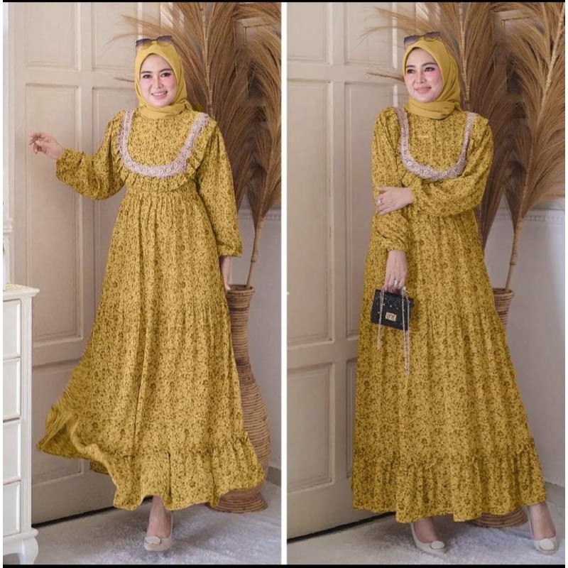 Gamis Wanita  Pengajian Set Gamiis Abaya Perempuan Mididress Dress Muslim Gams Dres Kondangan Gams T
