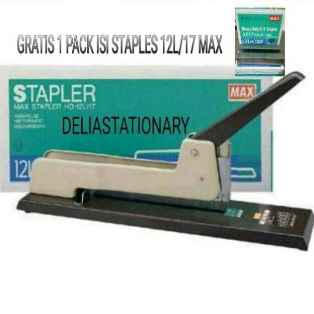 

BACK TO SCHOOL STAPLER BESAR 12L/17 MERK ORINAL MAX GRATIS 1 PACK ISI STAPLER