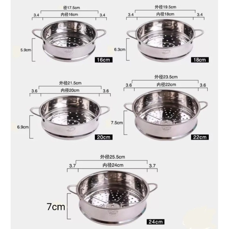 Kukusan Untuk Panci / Steamer Stainless Steel 304 Tebal