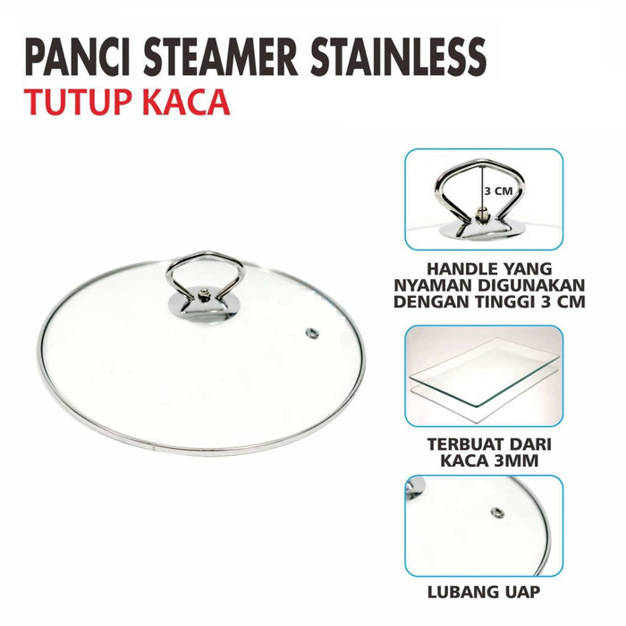 Calypso Panci Steamer Stainless Tutup Kaca 24 Cm