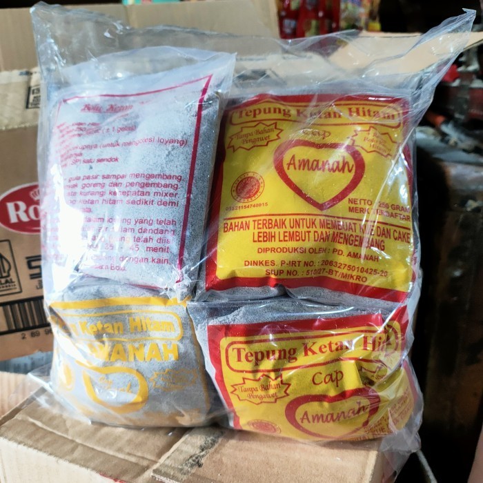 

Tepung Ketan Hitam Cap Amanah(Pak)Isi 10 Bungkus@250 Gr