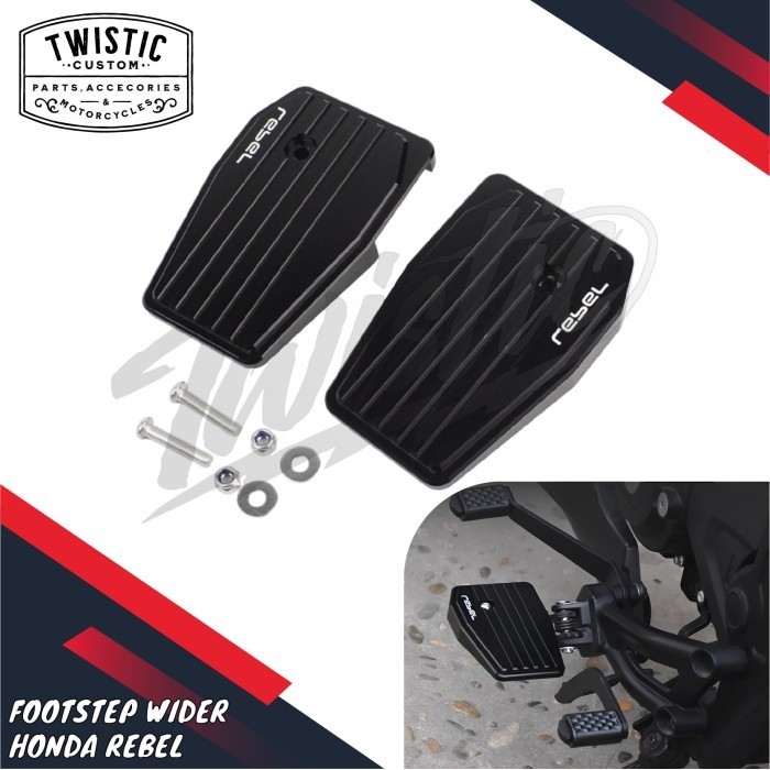 Footstep Foot Peg Pijakan Kaki Wider Lebar Motor Honda Rebel 500 Cm500 Bobber Custom