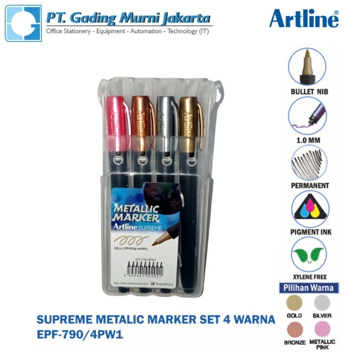 

Spidol Supreme Metalic Marker EPF-790 4 Warna