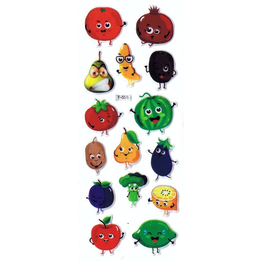 

SK499 Stiker Sticker Timbul Set Strip Aneka Gambar Kartun Buah Fruit