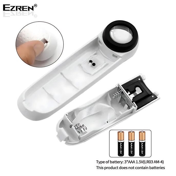 

Ezren MG6B-1B Portable 40X Mini Led Magnifying Glass Kaca Pembesar