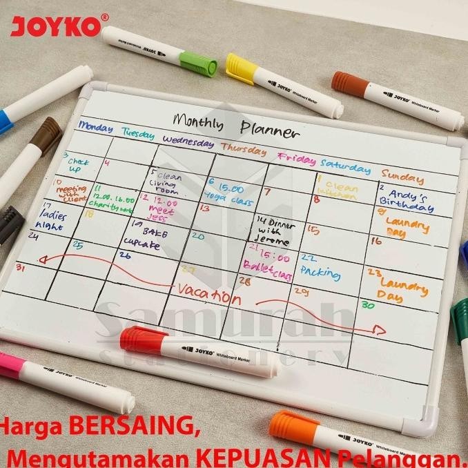 

Spidol Whiteboard Marker Joyko WMC 51 12 Warna Spidol Set Papan Tulis