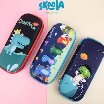 

Skoola Tempat Pensil Anak Laki" Hardtop 3D Lucu Spider Dino - Tepen
