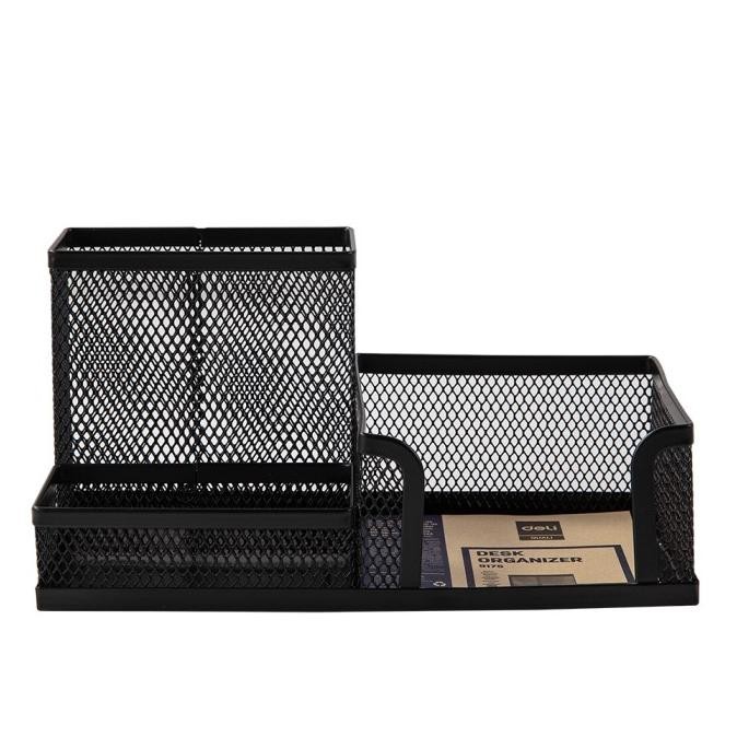 

Deli Organizer / Tempat Alat Tulis Bahan Metal 3 Sekat Hitam E9175