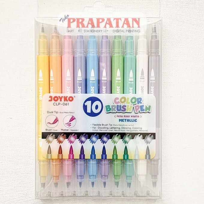 

Joyko CLP-061 Metallic Color Brush Pen 10C | Pena Kuas