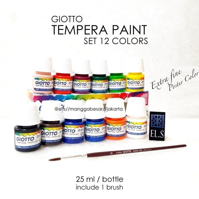 

Giotto Tempera Paint 25 ml Set 12 Warna ( Cat Poster )