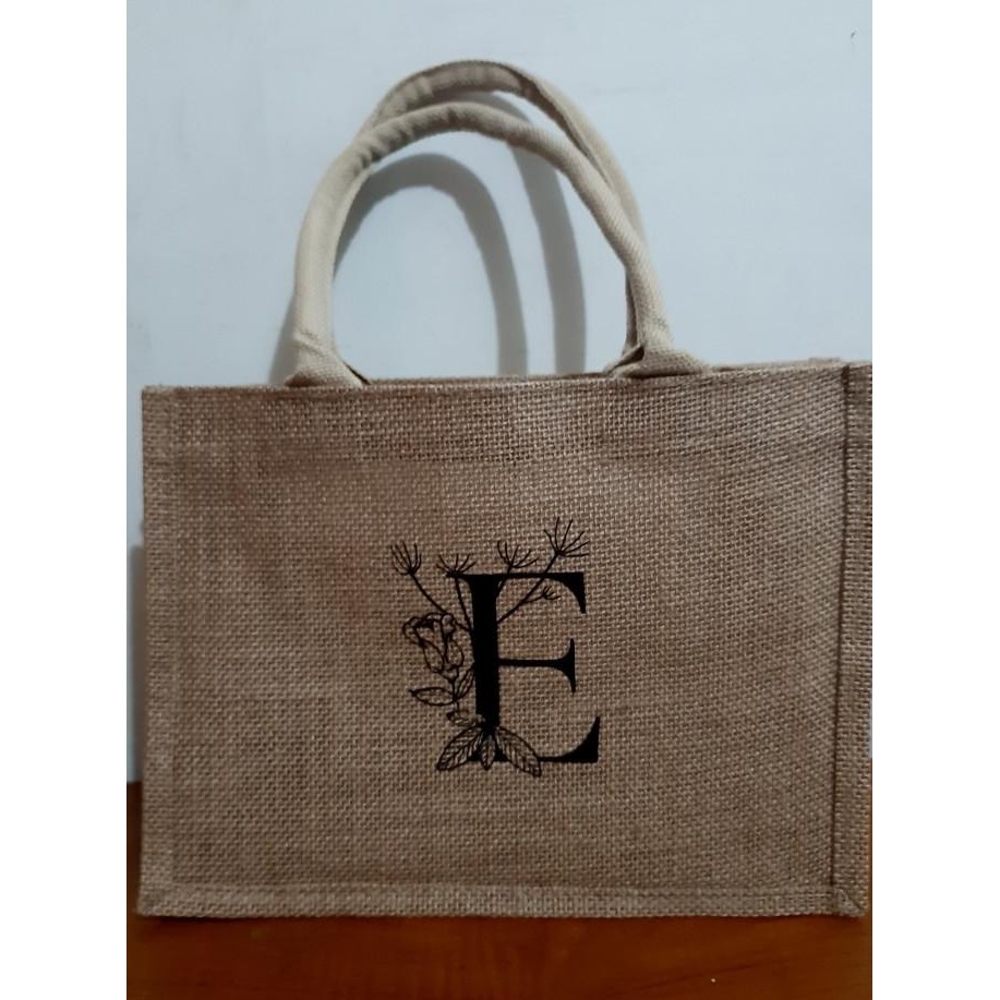 Tas Goni Jute Bag Tote Bag Custom Monogram Series