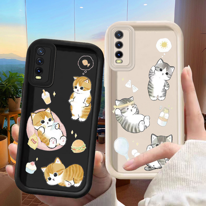 Kucing Jingga soft silicon case cesing kesing casing untuk Vivo Y21 Y21A/S/E Y22 S Y27 Y33 Y30 i Y36